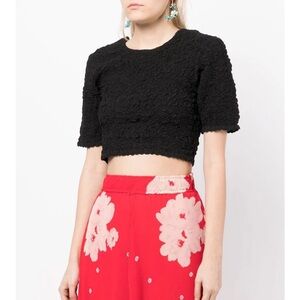 NWT GANNI SHORT SLEEVE CROPPED TOP SIZE 38 EU